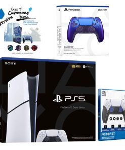 Playstation 5 Slim Digital with Extra Controller, FPS Grip Kit and MightySkins Decal Voucher + 1 – PlayStation 5