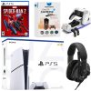 PlayStation 5 Slim Disc Bundle with Spider-Man 2, EPOS Headset, Charging Dock and MightySkins Code – PlayStation 5
