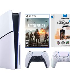 PlayStation 5 Slim Disc Bundle with Battlefield 6, MightySkins Code and Extra Controller – PlayStation 5