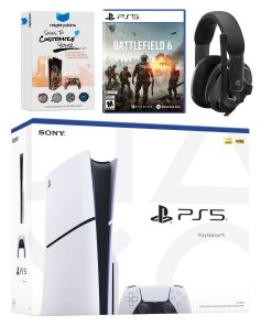 PlayStation 5 Slim Disc Bundle with Battlefield 6, EPOS Headset and MightySkins Code – PlayStation 5