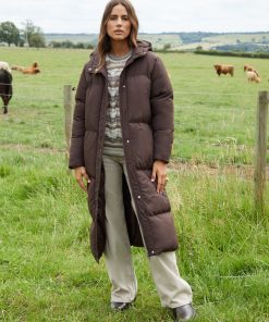 Women’s Chocolate Maxi Puffer Jacket