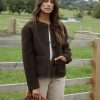 Women’s Chocolate Fleece Borg Toggle Jacket