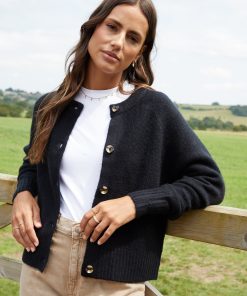 Women’s Black Button Up Knitted Cardigan