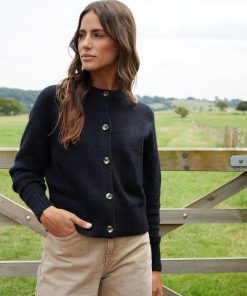 Women’s Black Button Up Knitted Cardigan